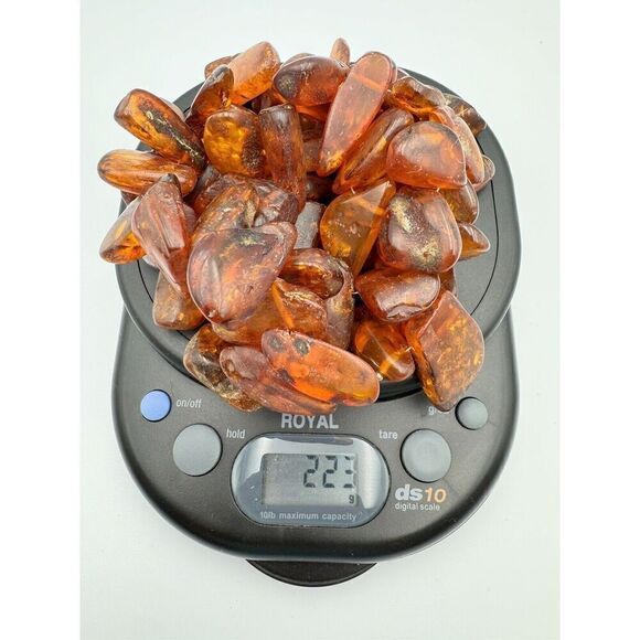 Antique Baltic Amber Cognac X Large Nuggets 30” Necklace Natural Raw 223g .925 - Picture 4 of 16